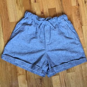 Uniqlo Blue Linen Cotton Shorts